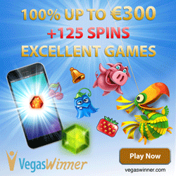 Vegas Winner Casino - €300 gratis and 125 free spins - exclusive bonus